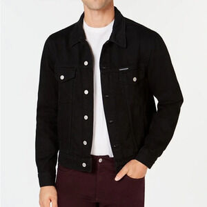Calvin Klein mens black denim jacket size L